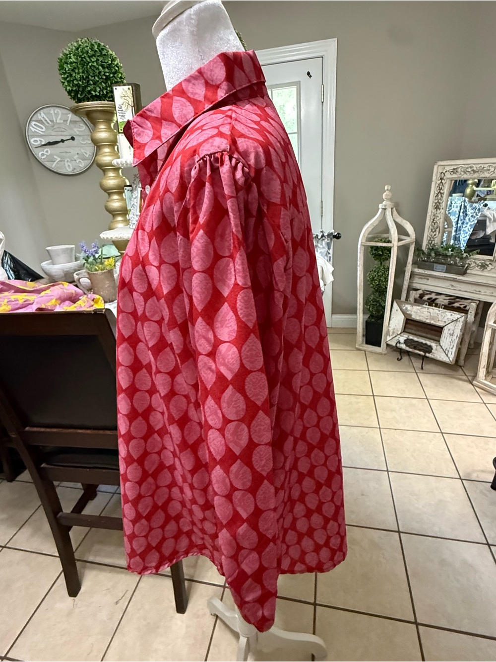 Boho Pink Printed Button-Down Shirt - Picture 5 of 8